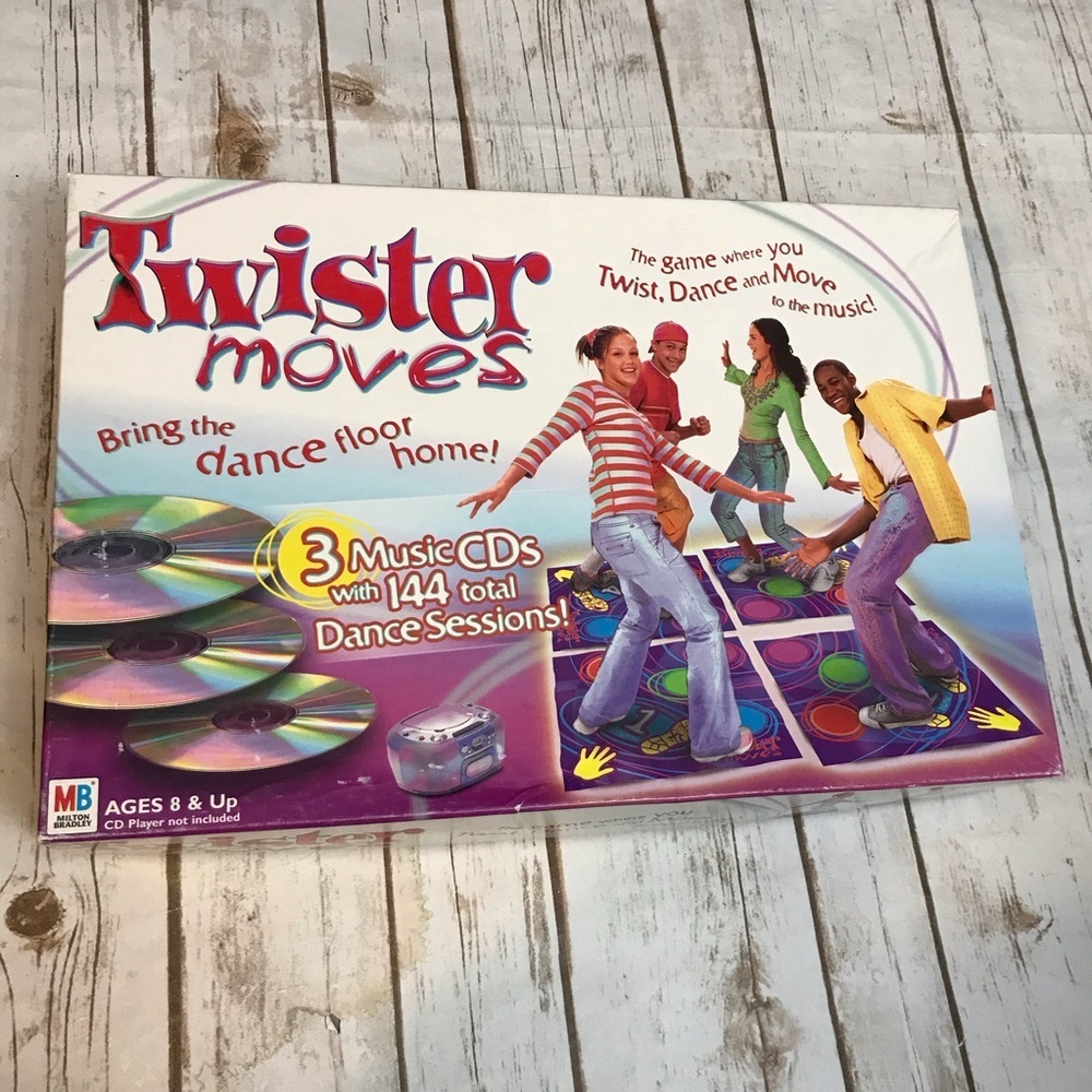 Twister Moves Dance Game with 4‎ CDs & 144 Dance Sessions by Milton Bradley Y2K